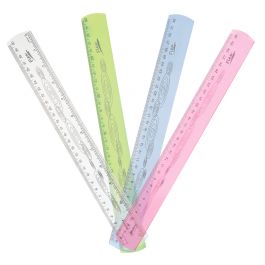 Regua Plastica 30Cm Flexivel (Waleu)