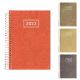 Agenda Diária Executiva Aço Escovado Espiral 14x20cm (Kit) 1